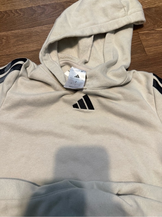 adidas Other - adidas Cream Hoodie with Black Striped Accents